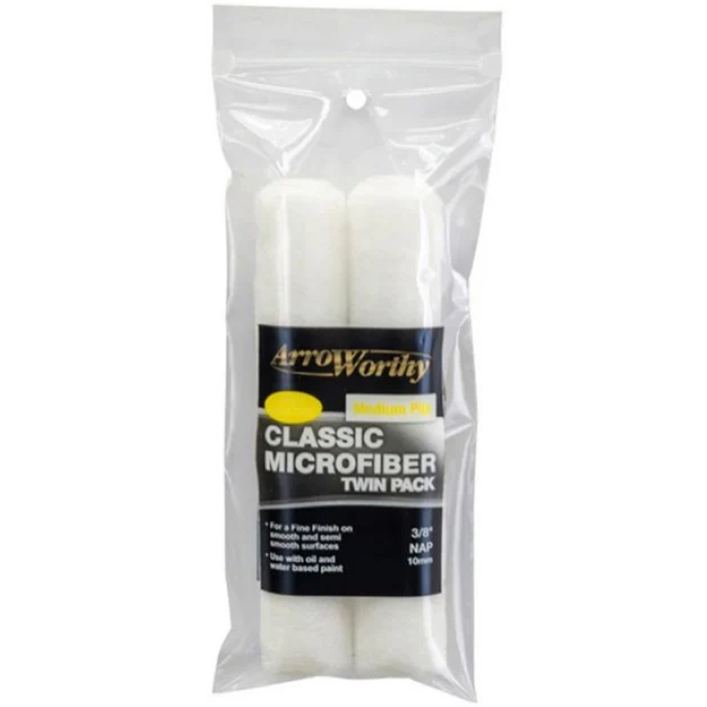 ArroWorthy Classic 2 Pack 6.5 inch Medium Pile Microfibre Mini Roller Sleeve Image