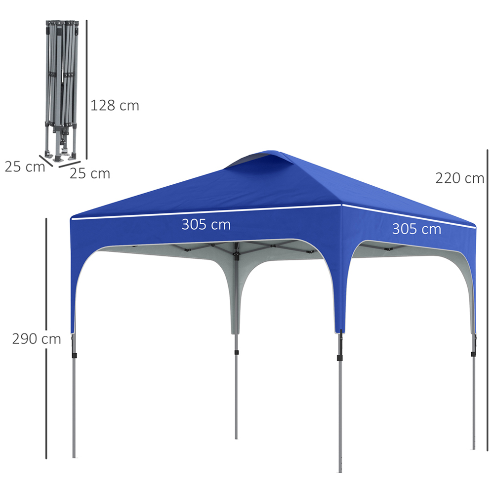 Outsunny 3 x 3m Blue Foldable Pop Up Gazebo with Carry Bag Image 6