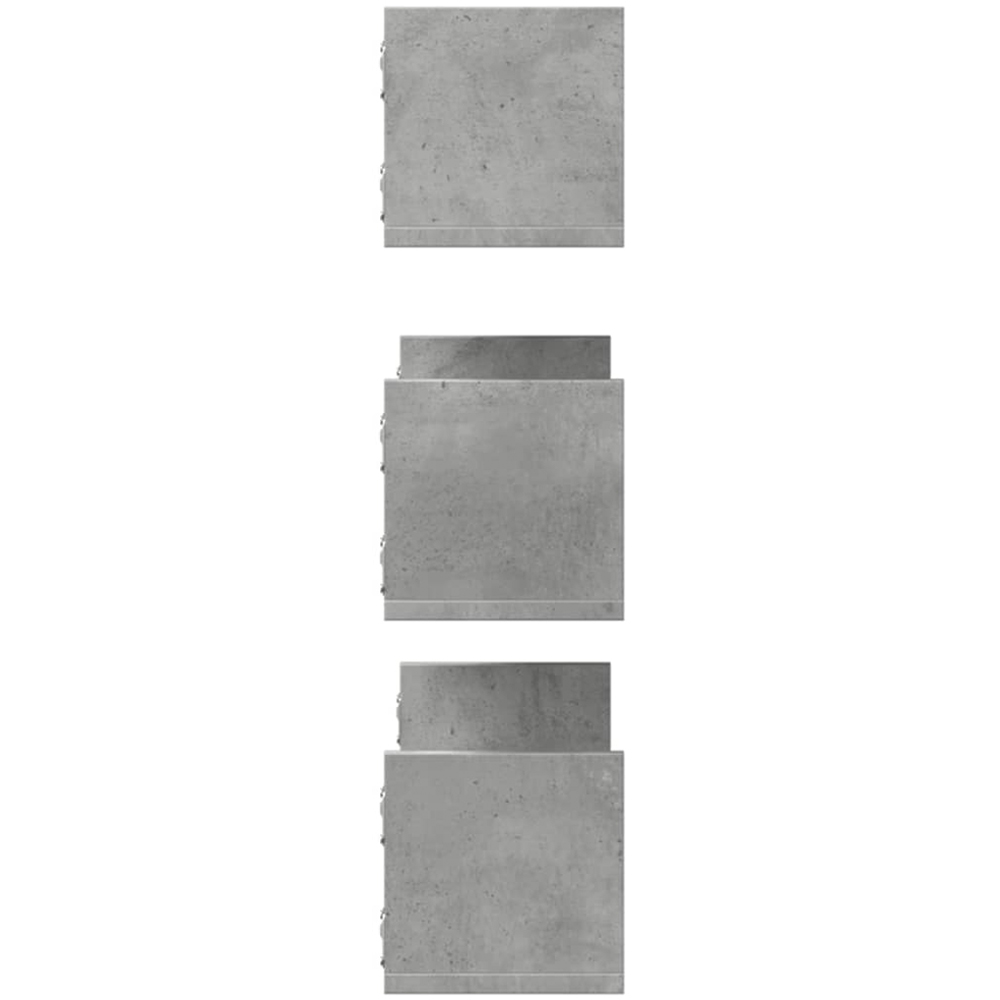 vidaXL 58cm Set of 3 Concrete Grey Floating Wall Shelf Image 4