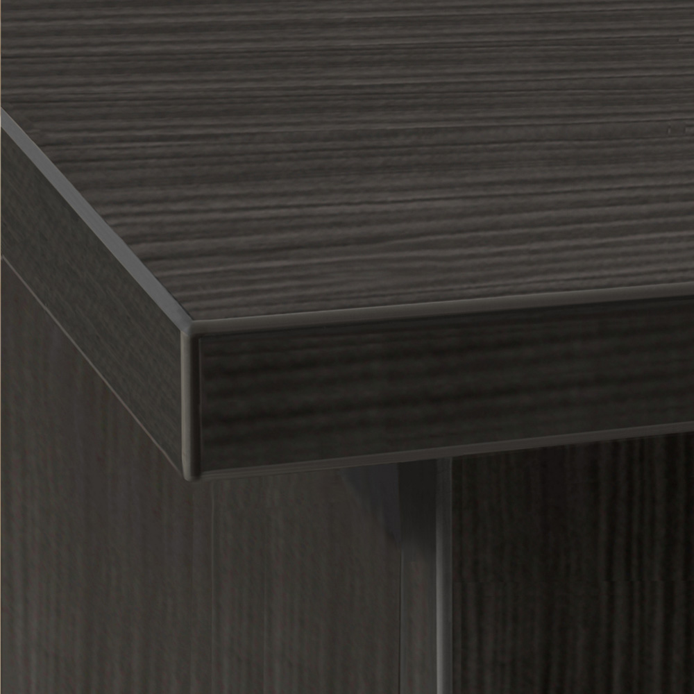 R White Cabinets 4 Shelf Small Laptop Desk with Keyboard Tray and Hutch Black Image 3