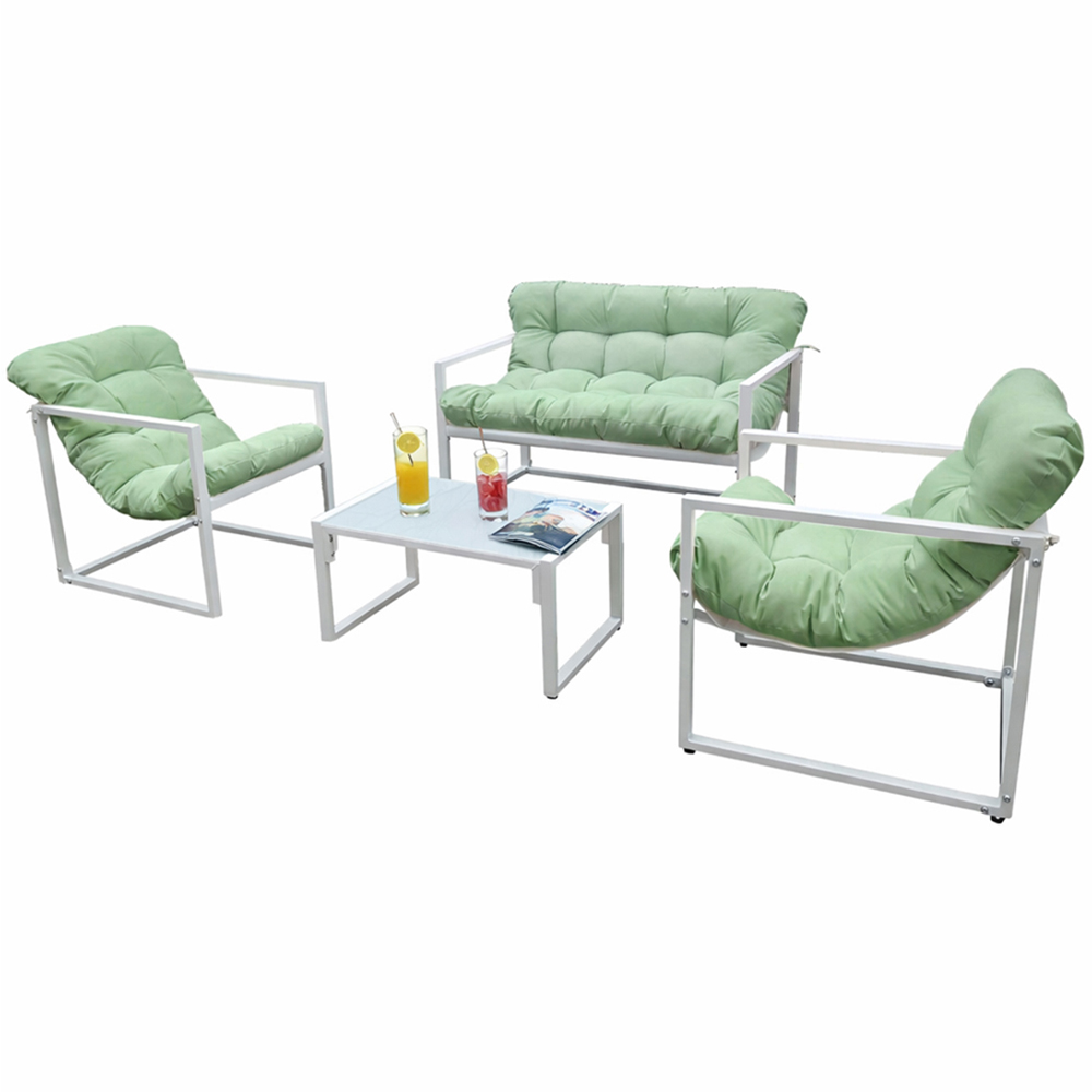 Neo Direct 4 Seater Green Outdoor Patio Set with Cushions Image 2