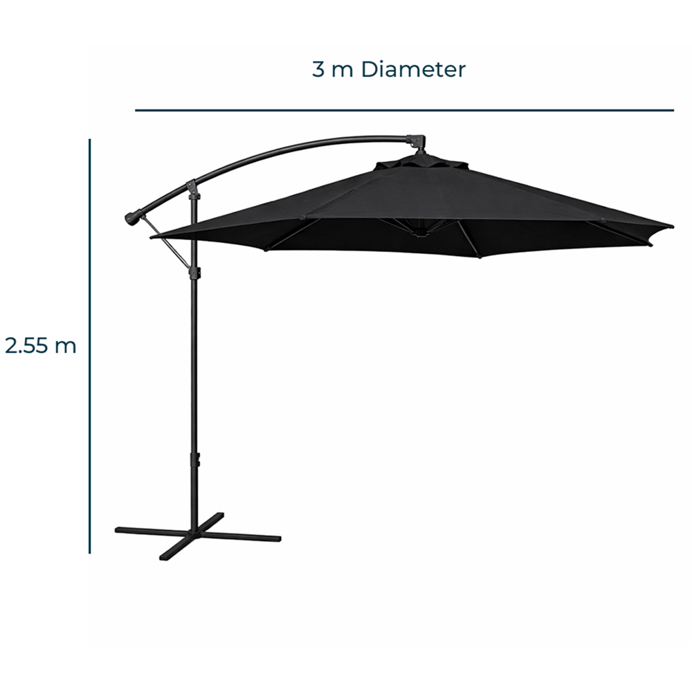 Jack Stonehouse Black Crank Banana Hanging Parasol 3m Image 4
