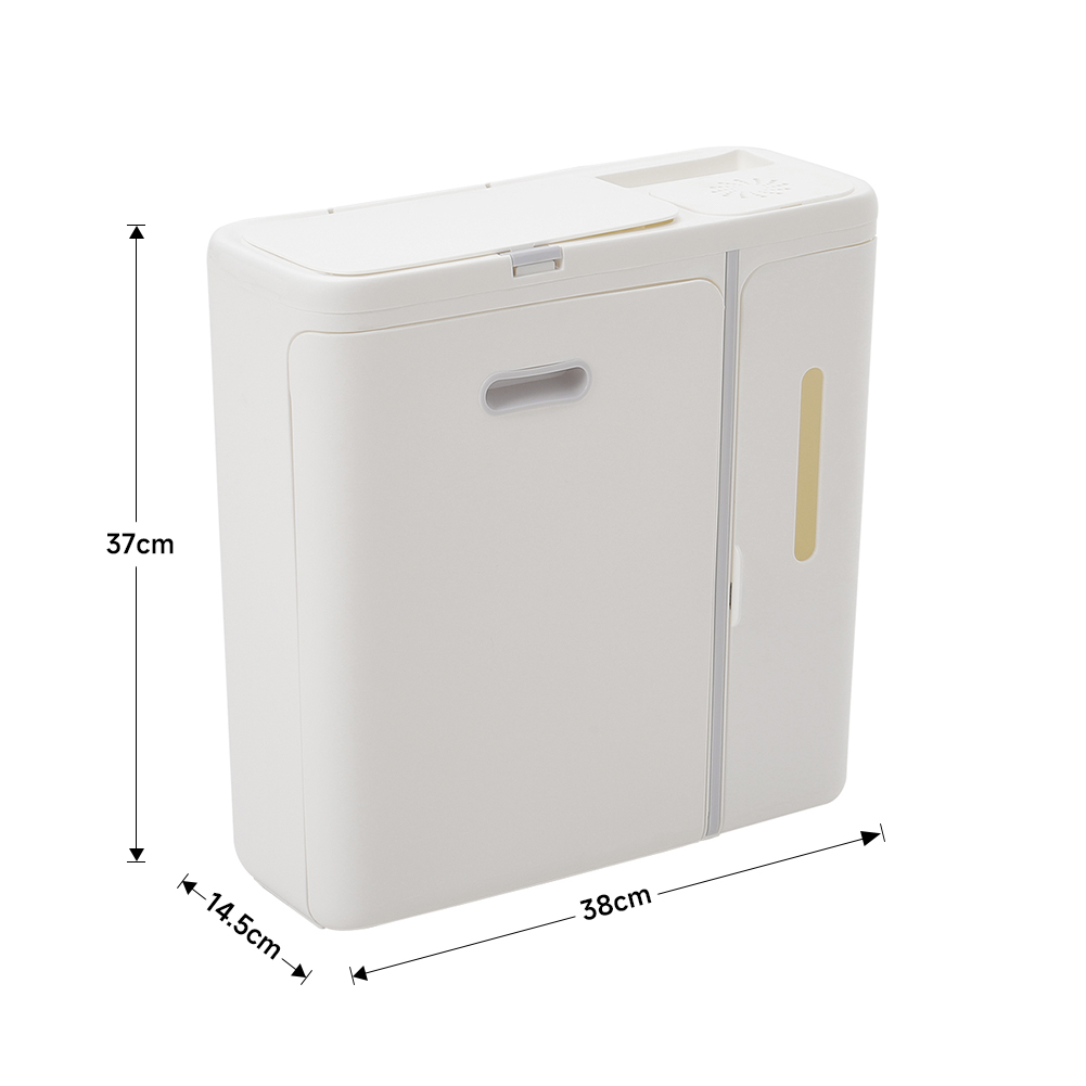 Living and Home Kitchen Mini Trash Bin with Lid White Image 5