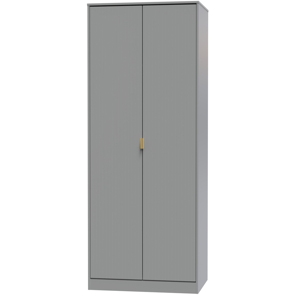 Crowndale 2 Door Dusk Grey Wardrobe Ready Assembled Image 2