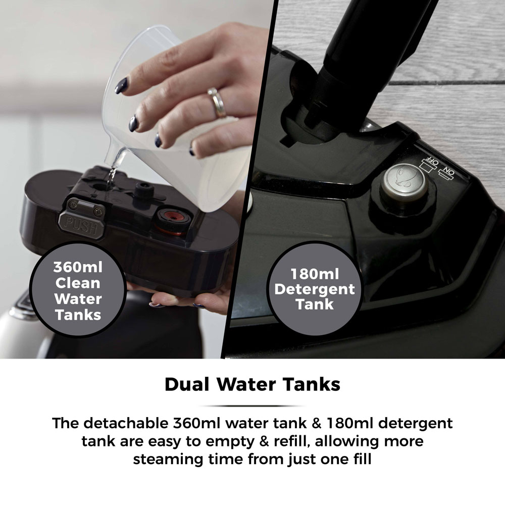 Tower TSM12 12-in-1 Platinum Black Multifunction Steam Mop Image 4