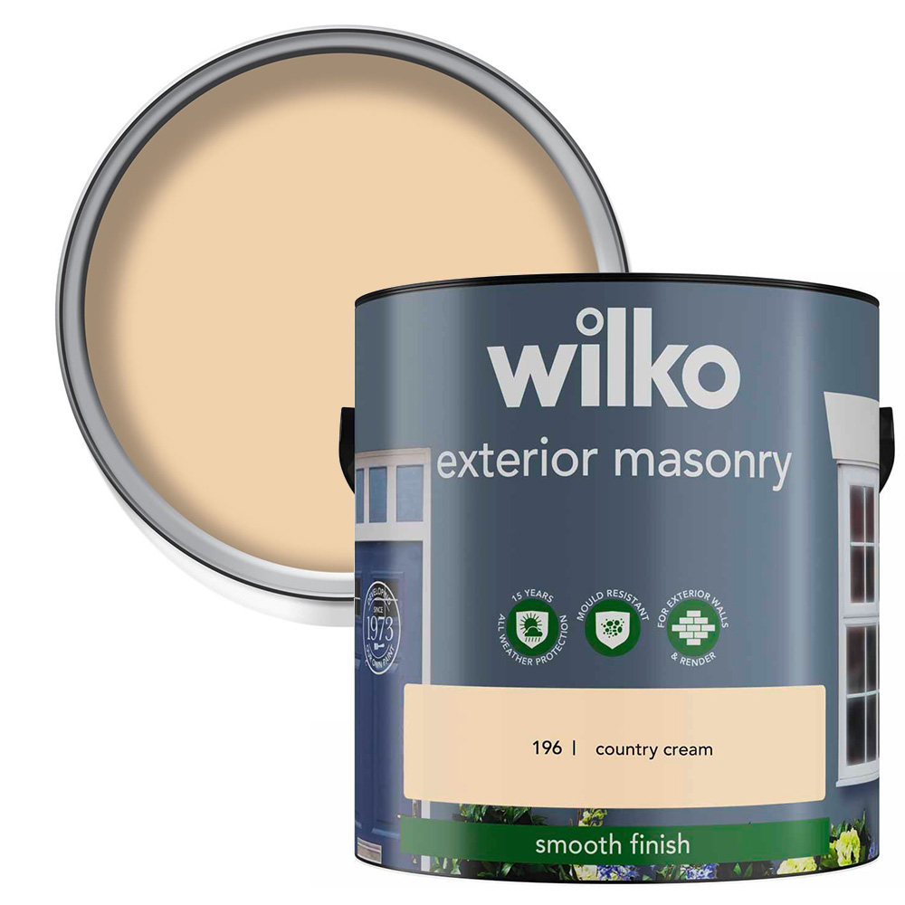 Wilko Country Cream Smooth Masonry Paint 2.5L Image 1