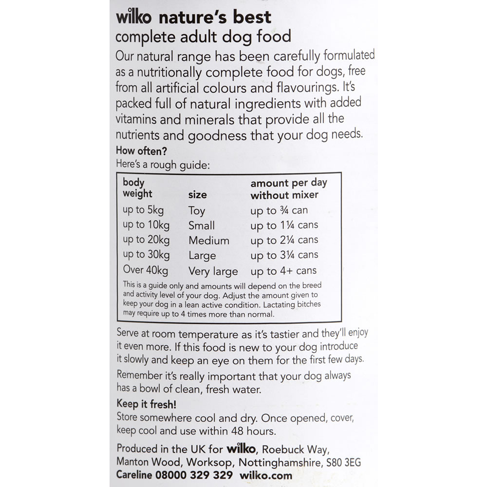 Wilko Nature's Best Chicken and Lamb Dog Food 400g Image 2