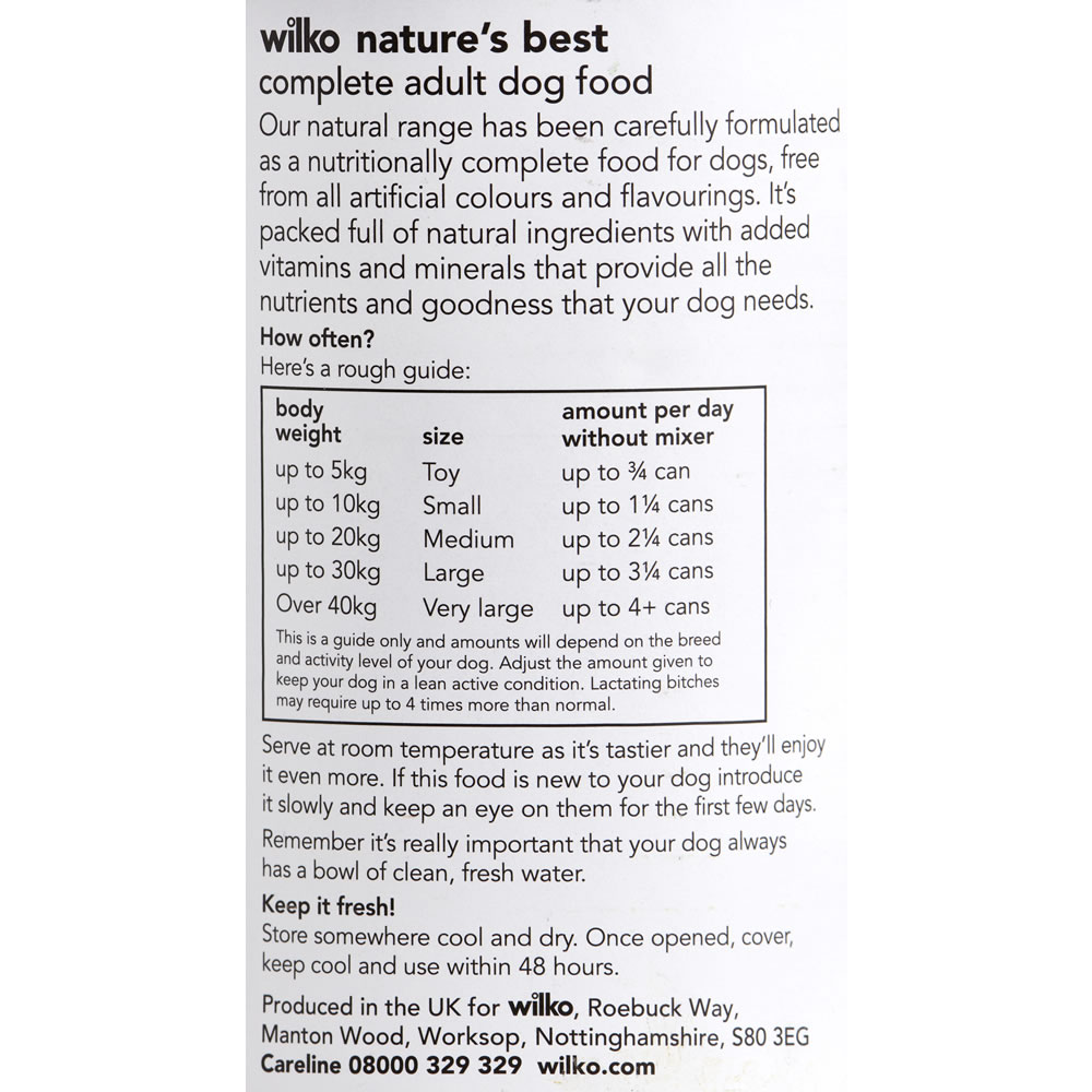 Wilko Nature's Best Chicken and Lamb Dog Food 400g Wilko