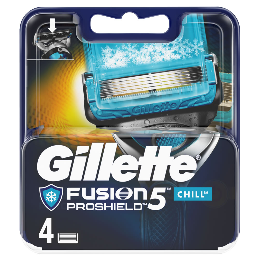 Gillette Fusion 5 ProShield Chill Razor Blades 4 pack Image 1