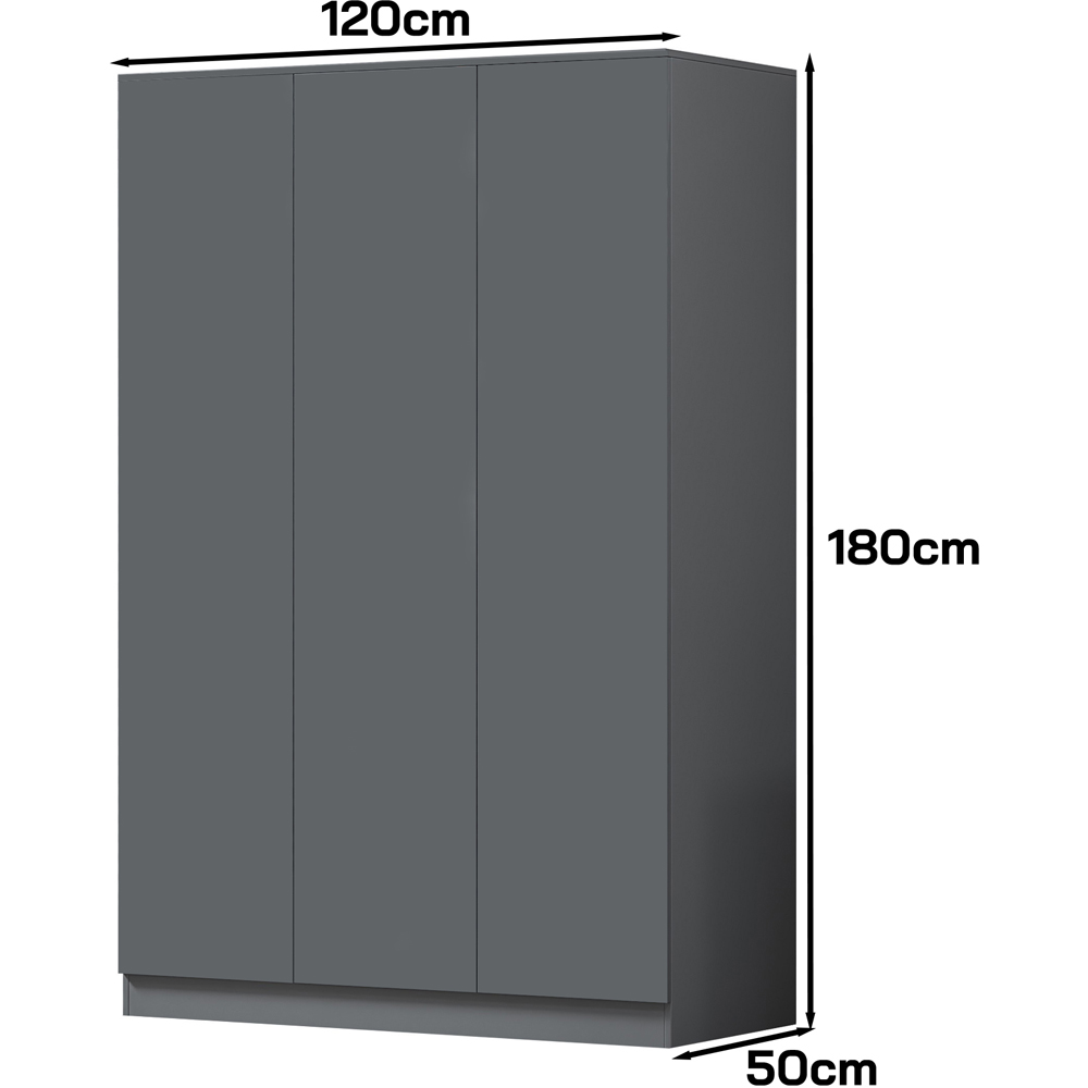 FWStyle Stora 3 Door Matt Grey Wardrobe Image 5
