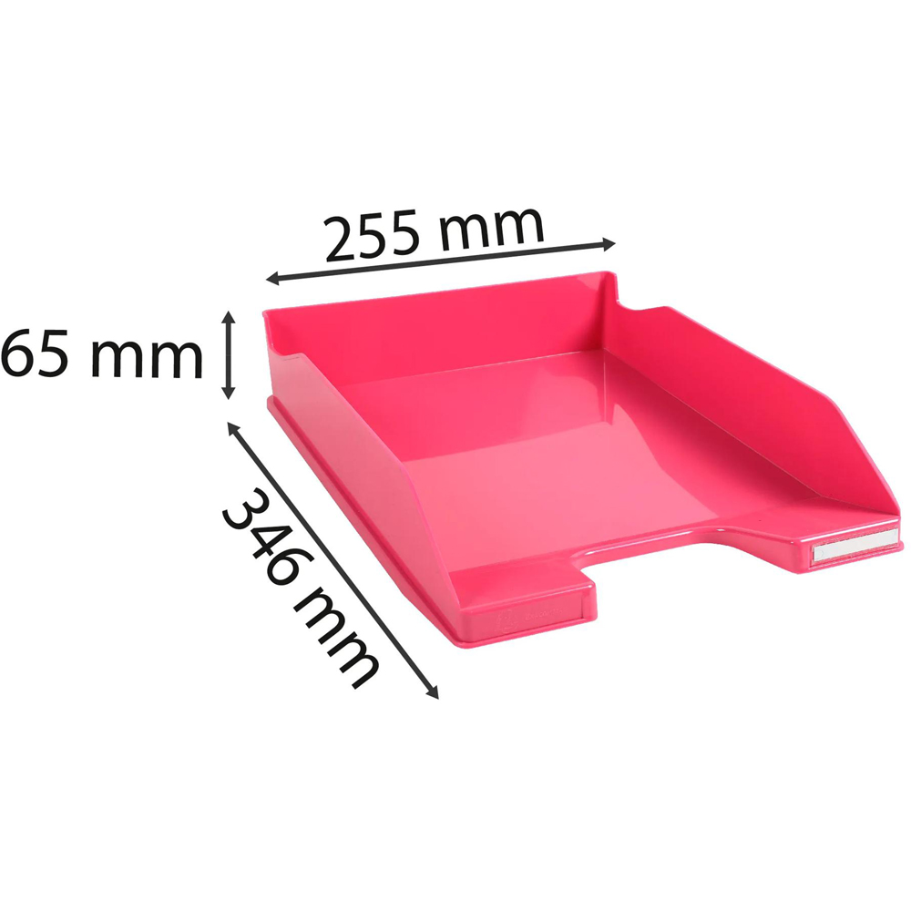 Exacompta Raspberry Gloss Letter Tray 6 Pack Image 8