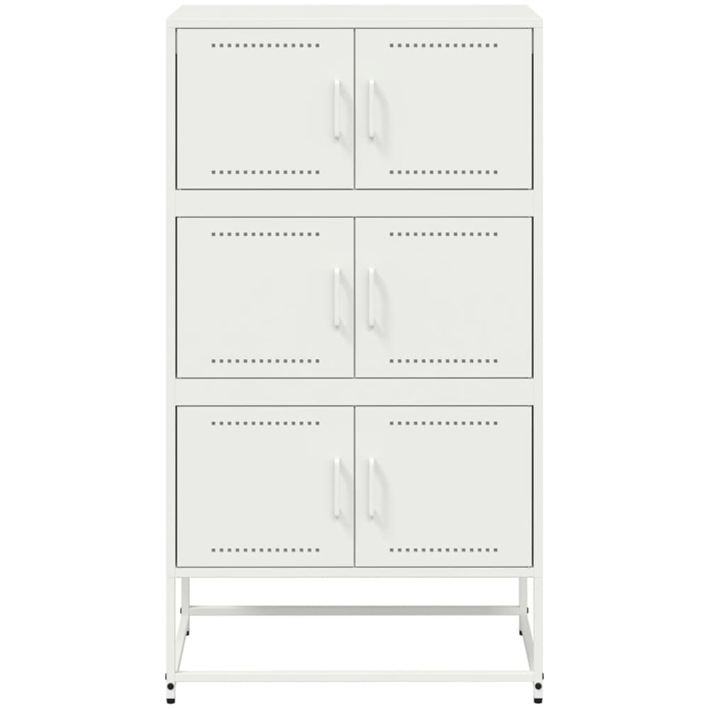 vidaXL 6 Door White Steel Sideboard Image 6