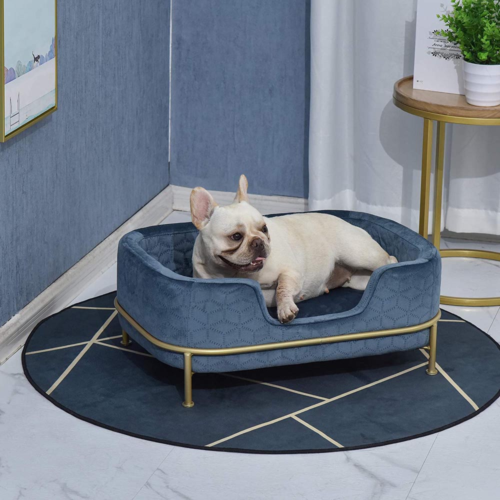 PawHut Pet Sofa Dog Bed Couch Blue Image 9