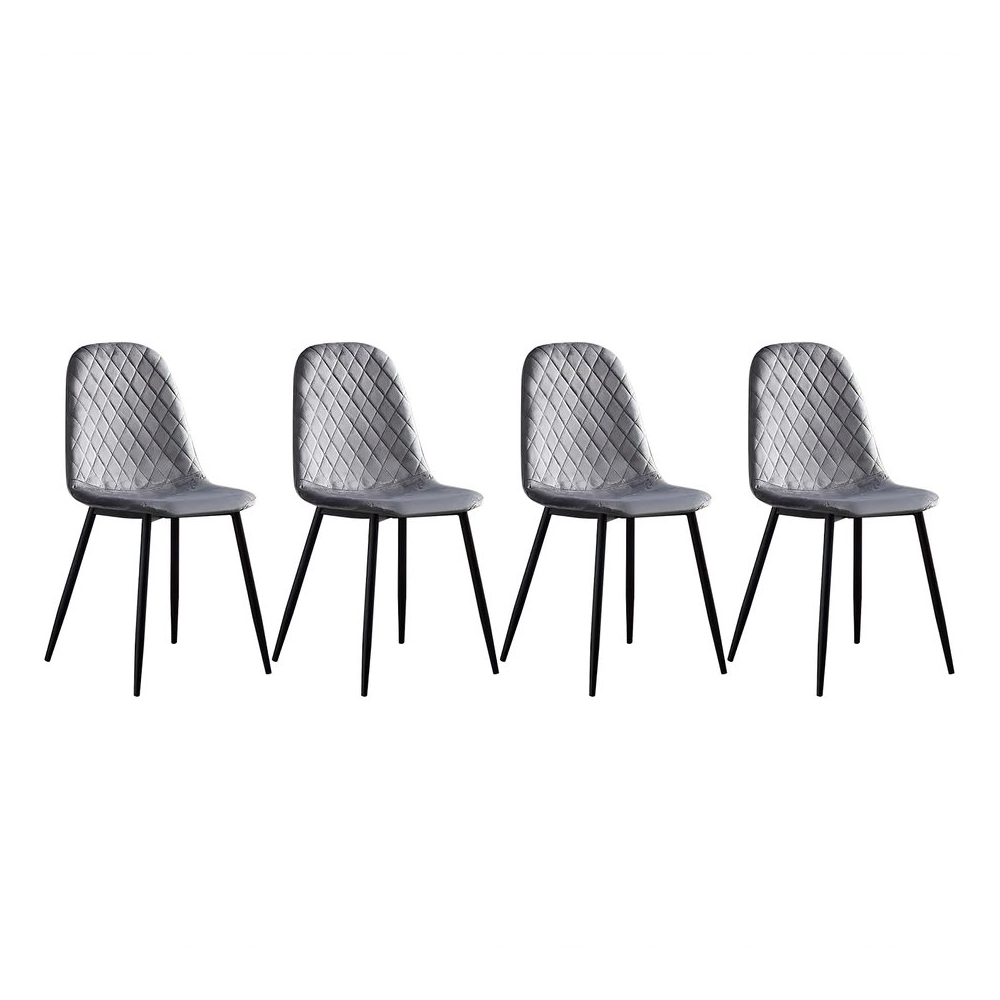 Alivio Set of 4 Grey Velvet Dining Chairs Image 2