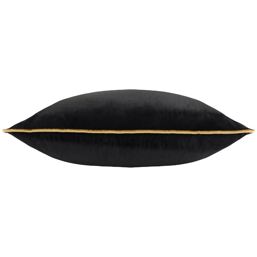 Paoletti Meridian Black Gold Velvet Cushion Image 2