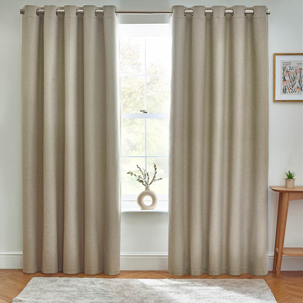 furn. Dawn Natural Thermal Blackout Eyelet Curtain 229 x 183cm Image 5