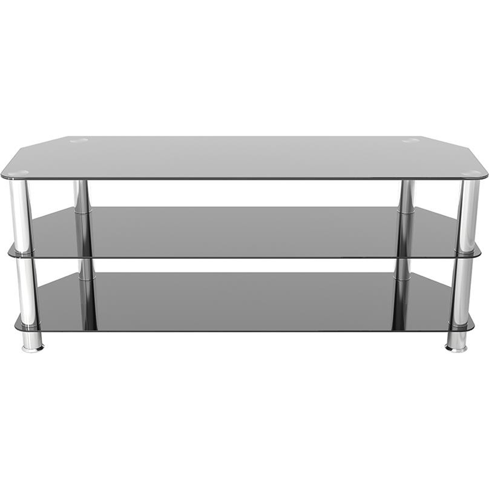 AVF Classic Black and Chrome Glass Corner TV Unit Image 3
