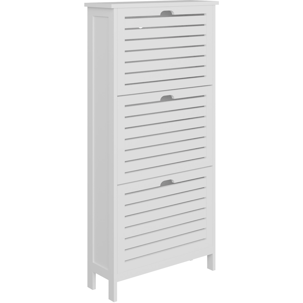 GFW Bergen White 3 Tier Shoe Cabinet Image 2