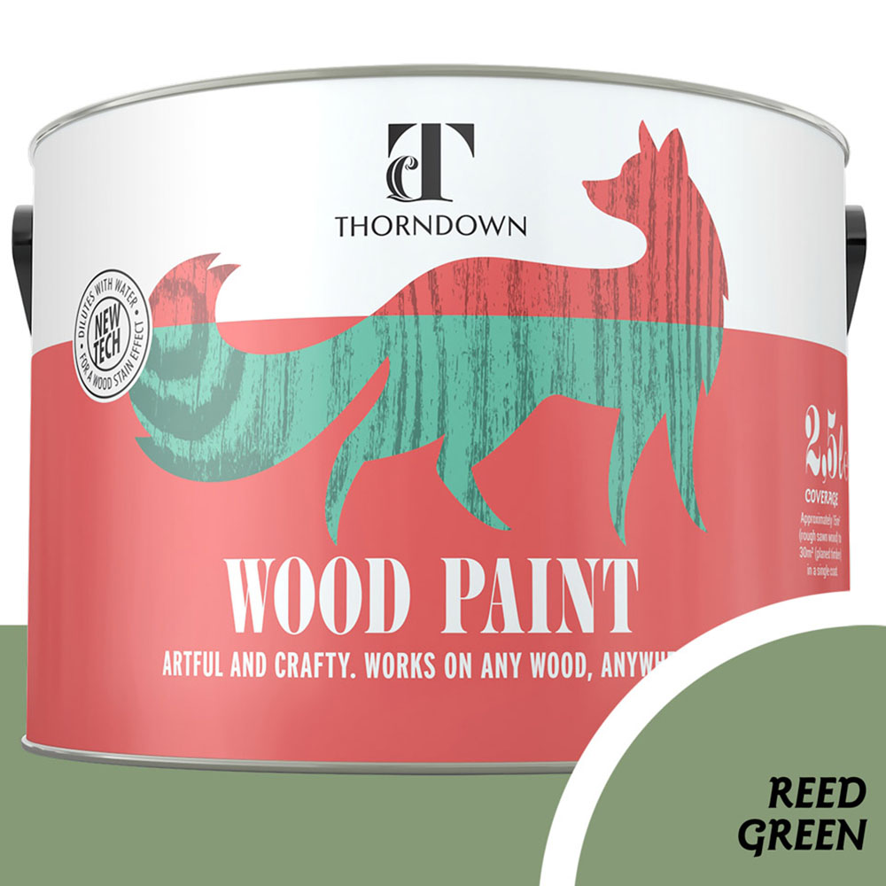 Thorndown Reed Green Satin Wood Paint 2.5L Image 3