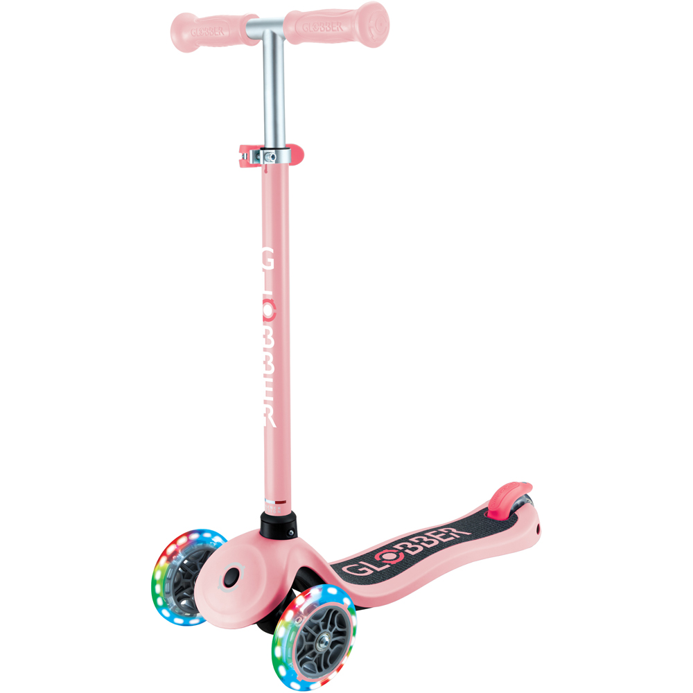 Globber Primo Pastel Pink Scooter with LED Light Image 1