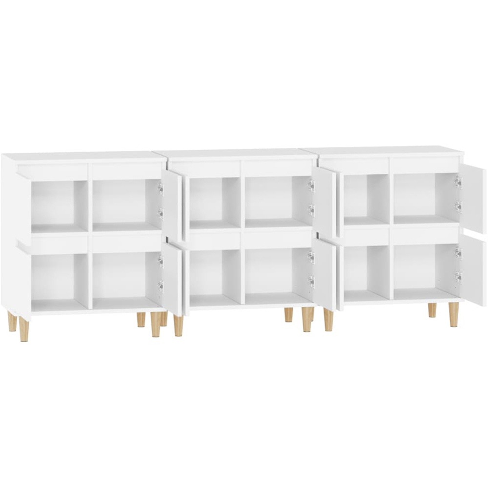 vidaXL 4 Door White Sideboard 3 Piece Image 5