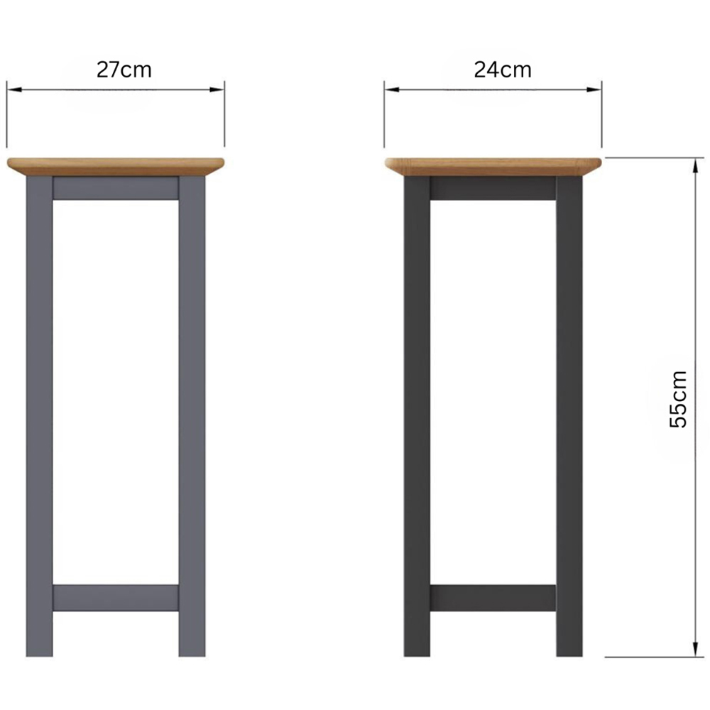 FWStyle Taberno Single Shelf Graphite Blue and Oak Side Table Image 8