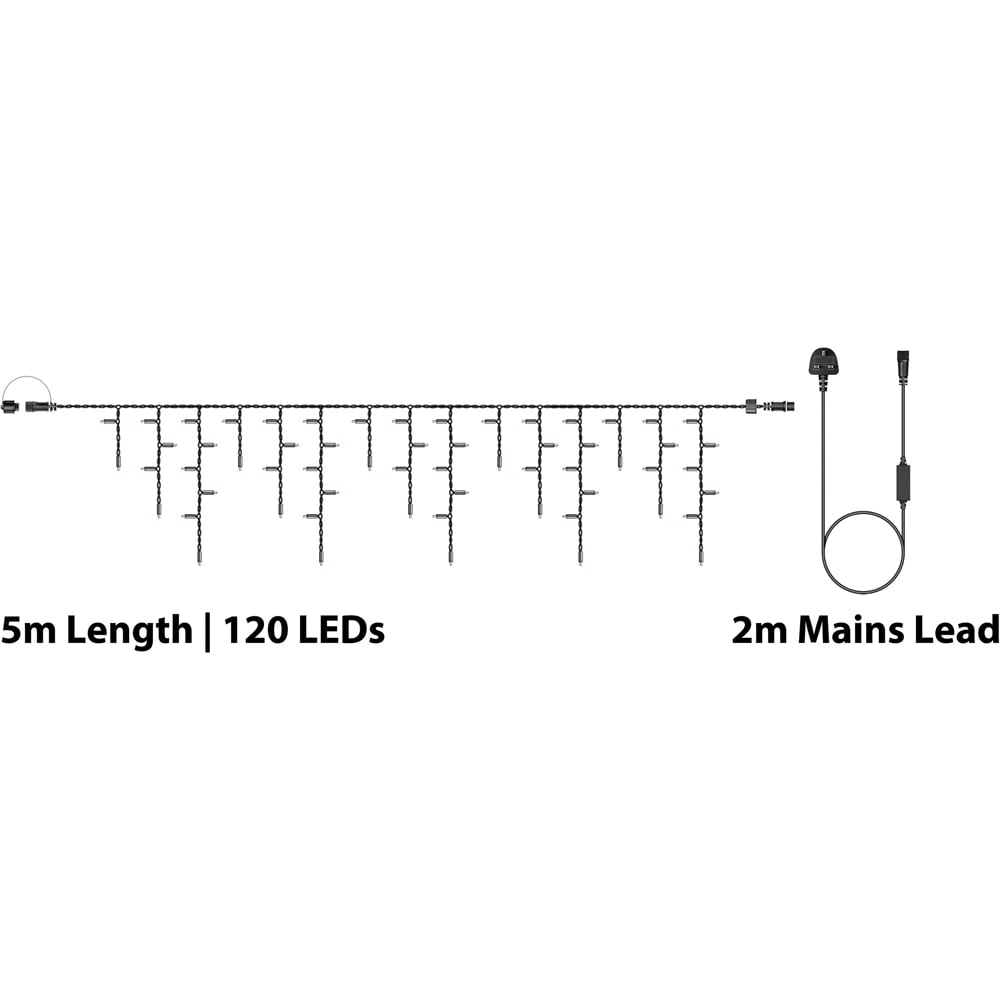 Eagle Connect 120 Cool White LED Black Icicle Light 5m Image 5