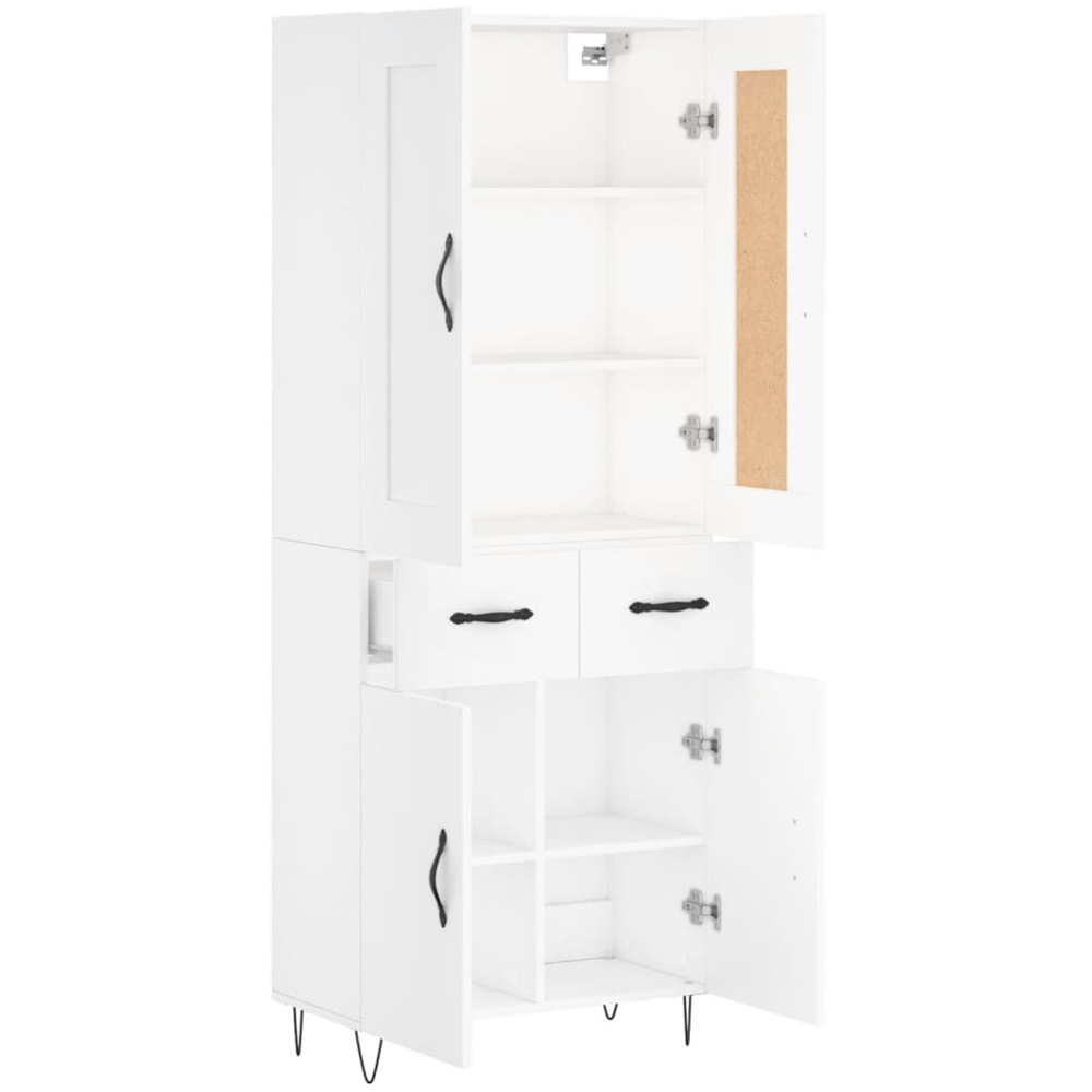 vidaXL 4 Door 2 Drawer 7 Shelf White Highboard Image 4