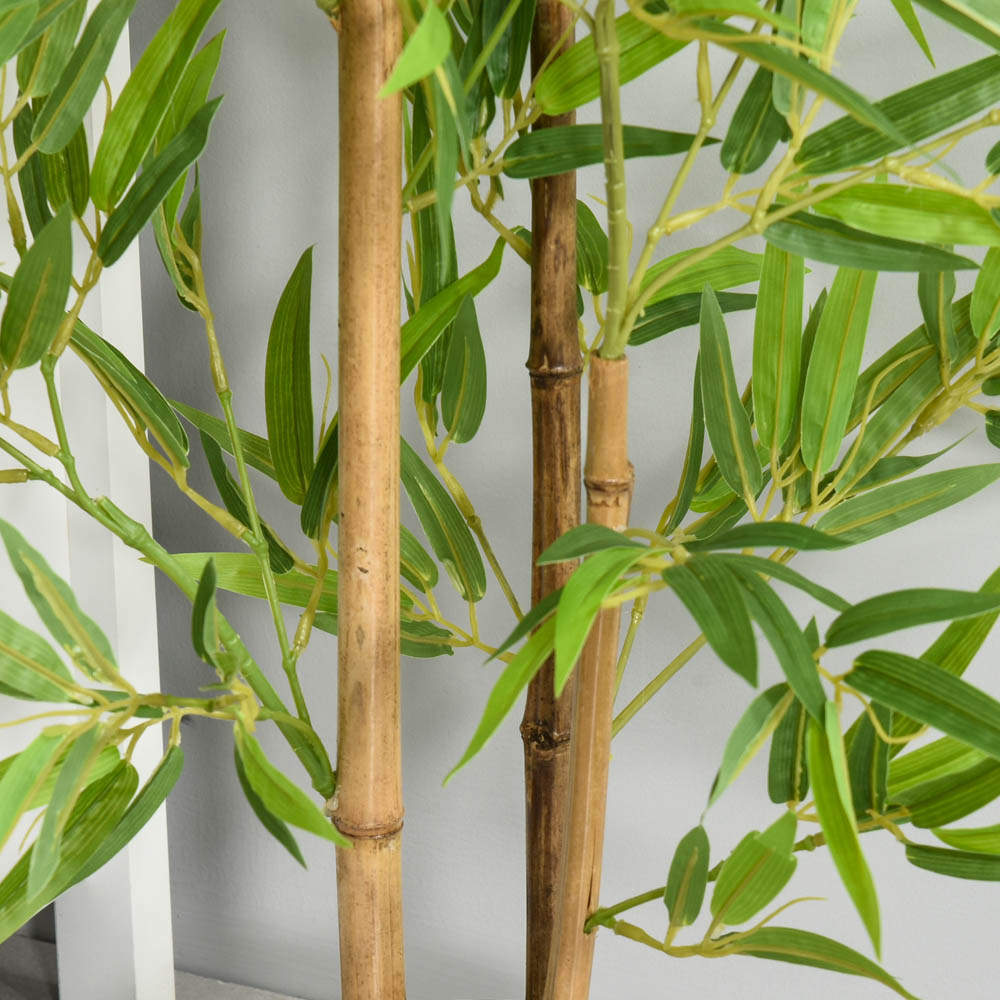 Outsunny Bamboo Tree Artificial Plant In Pot 4ft 2 Pack Image 7
