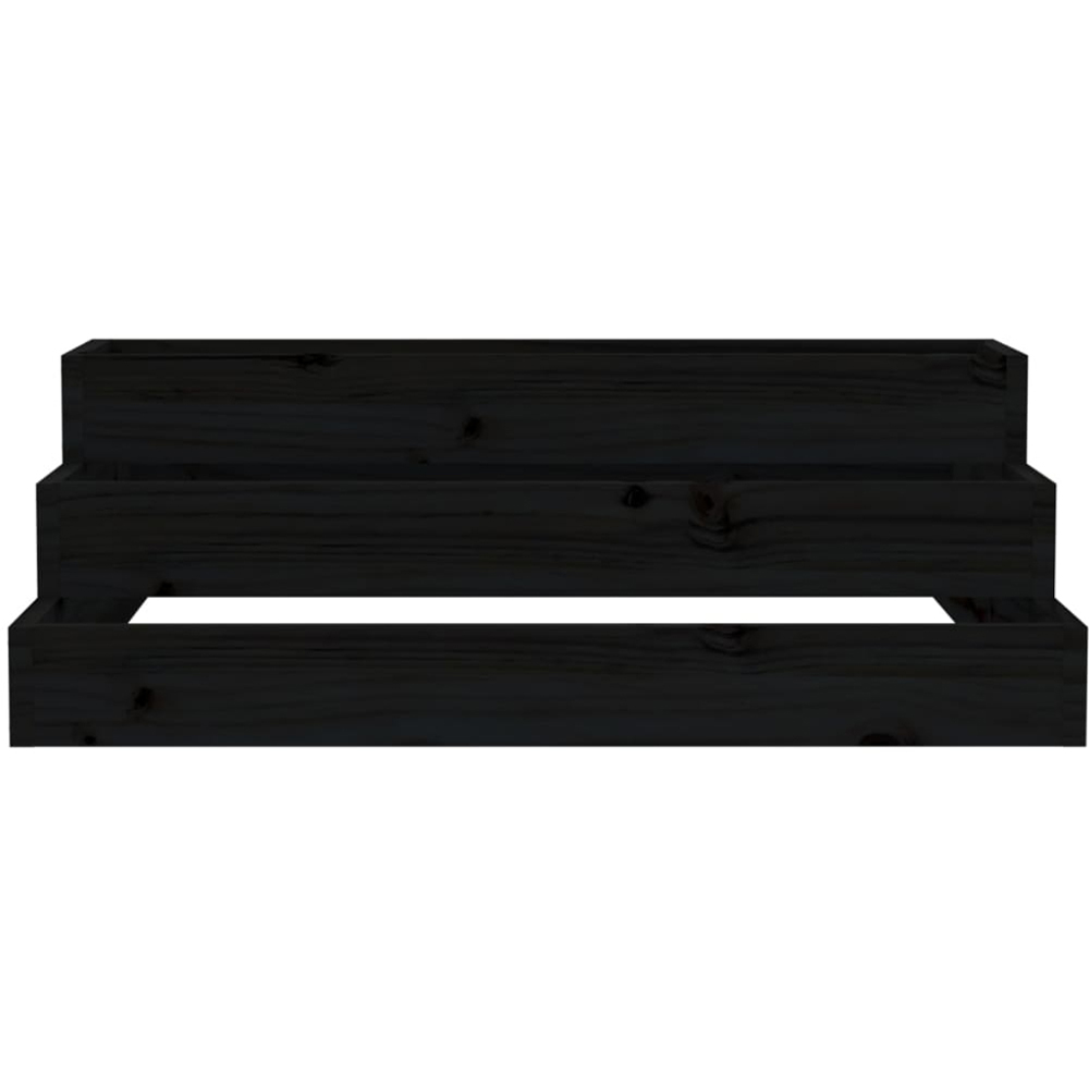 vidaXL 3-Tier Black Solid Pine Wood Garden Planter 27 x 80 x 80cm Image 3