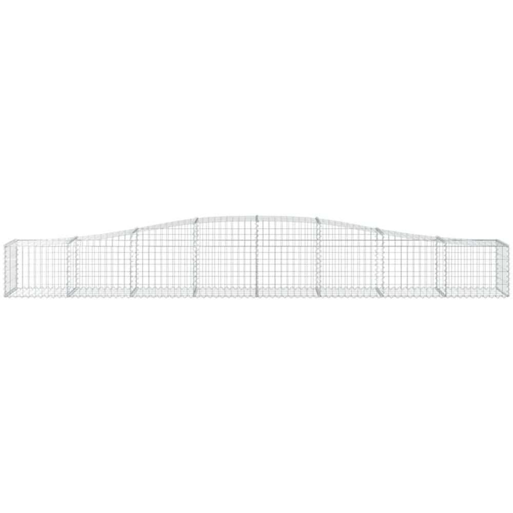 vidaXL Silver Galvanised Iron Gabion Basket 400 x 50 x 40/60cm 8 Pack Image 2