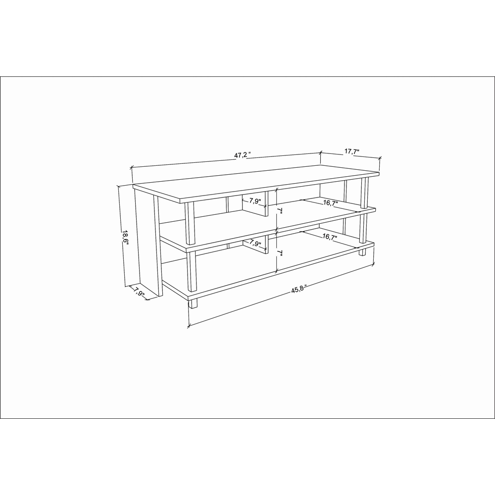 Decorotika Pueblo 4 Shelf Gold Wenge TV Stand for 55 inch TV Image 7