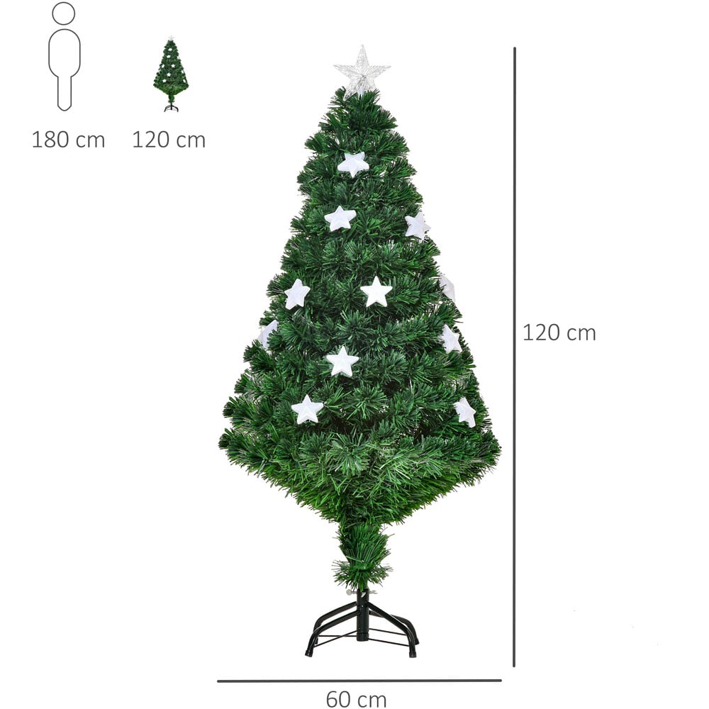Everglow Fibre Optic Star LED Green Artificial Christmas Tree 4ft Image 7