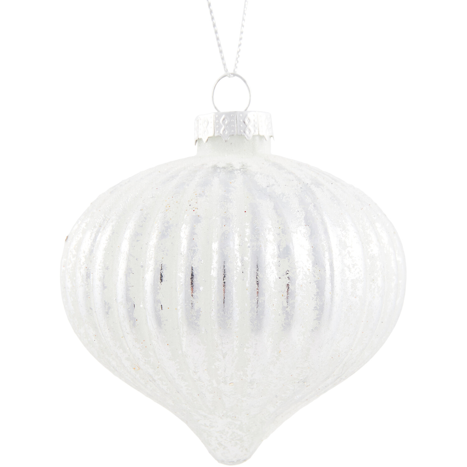 Decorative Onion Bauble Silver - Silver Image 2