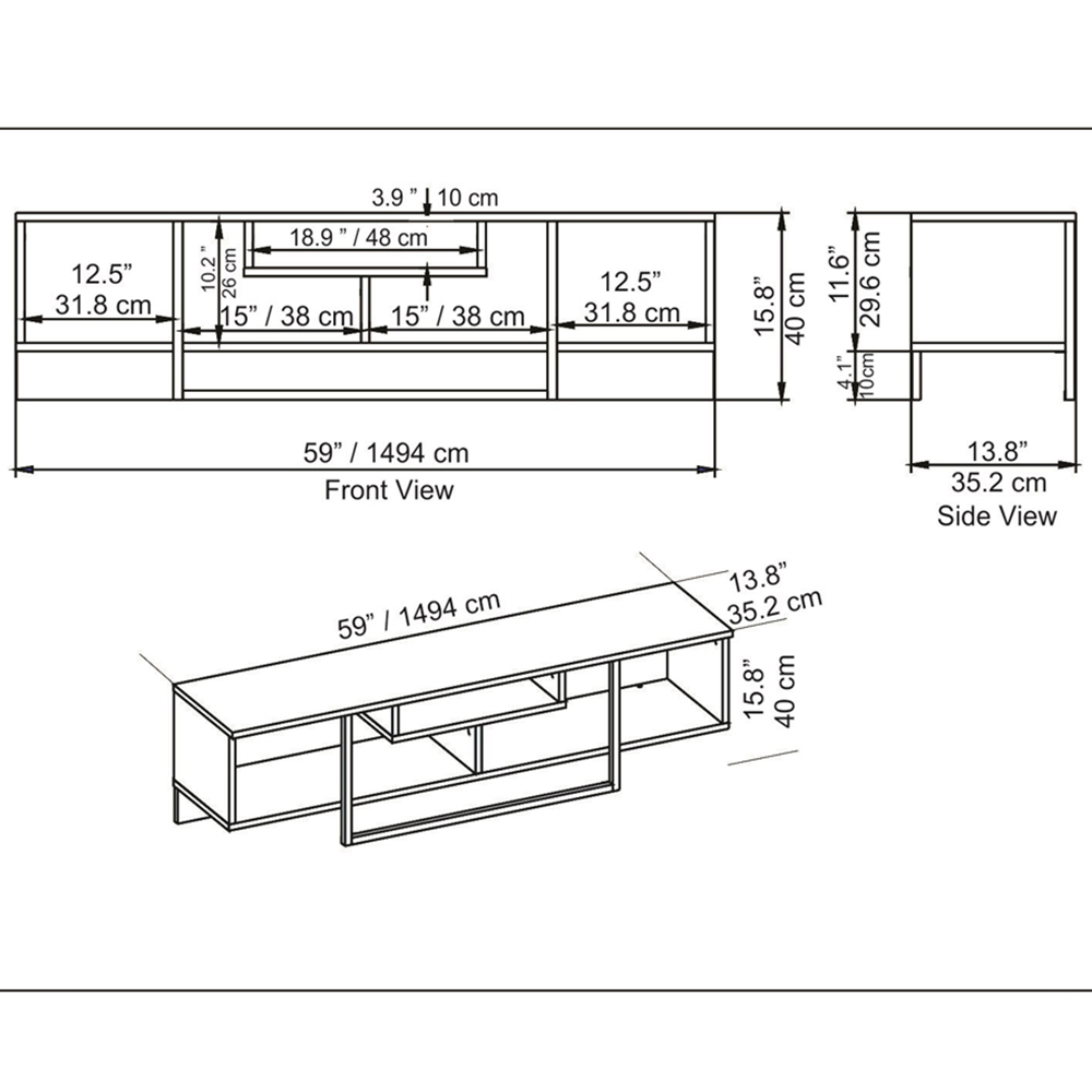 Decorotika Asal 3 Shelf White and Gold Modern TV Unit Image 8