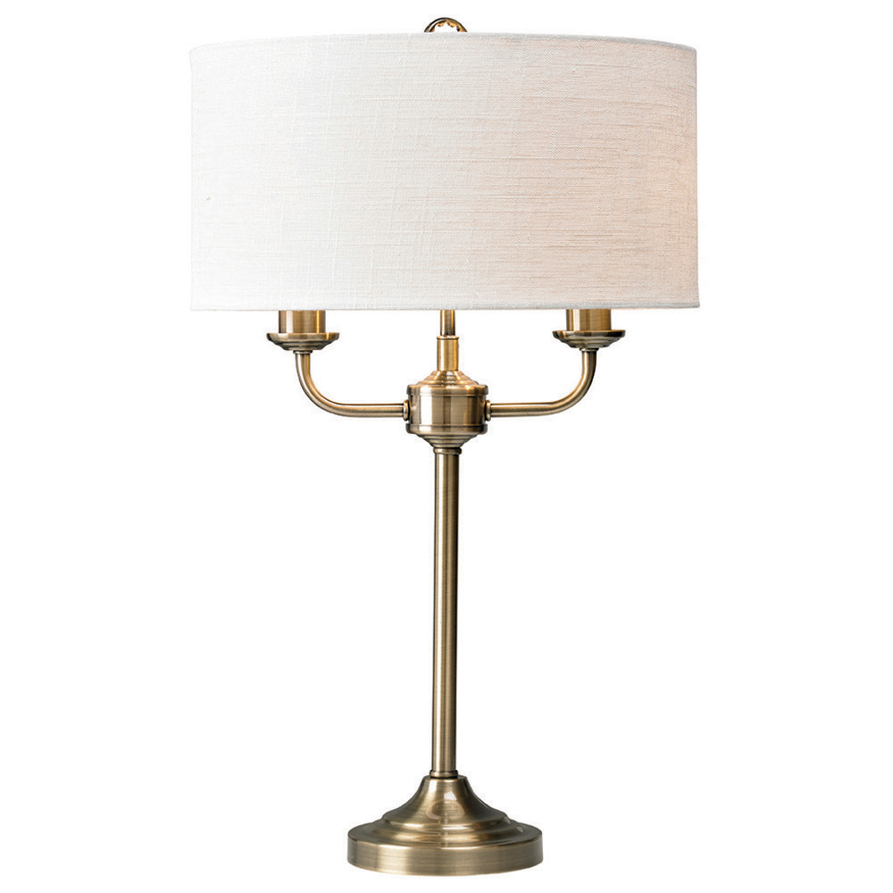 The Lighting and Interiors Antique Brass Grantham Table Lamp Image 1