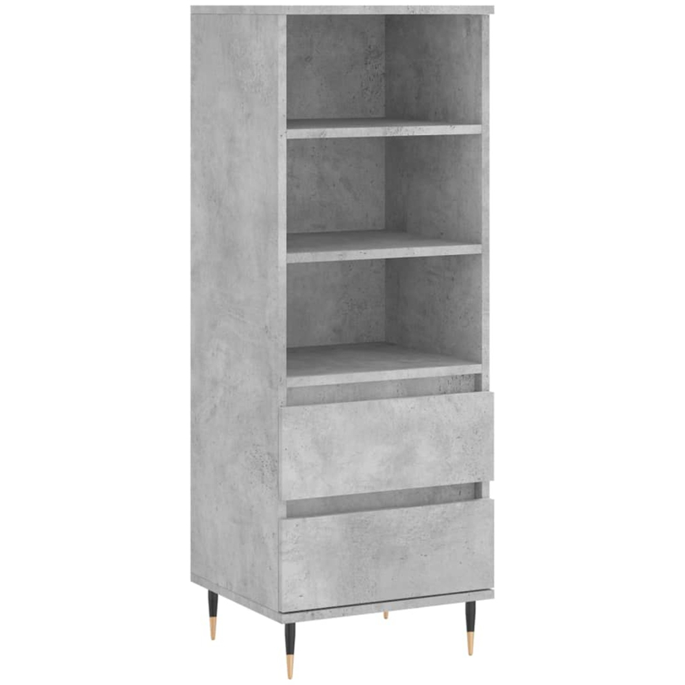 vidaXL 2 Drawer 3 Shelf Concrete Grey Highboard Image 2