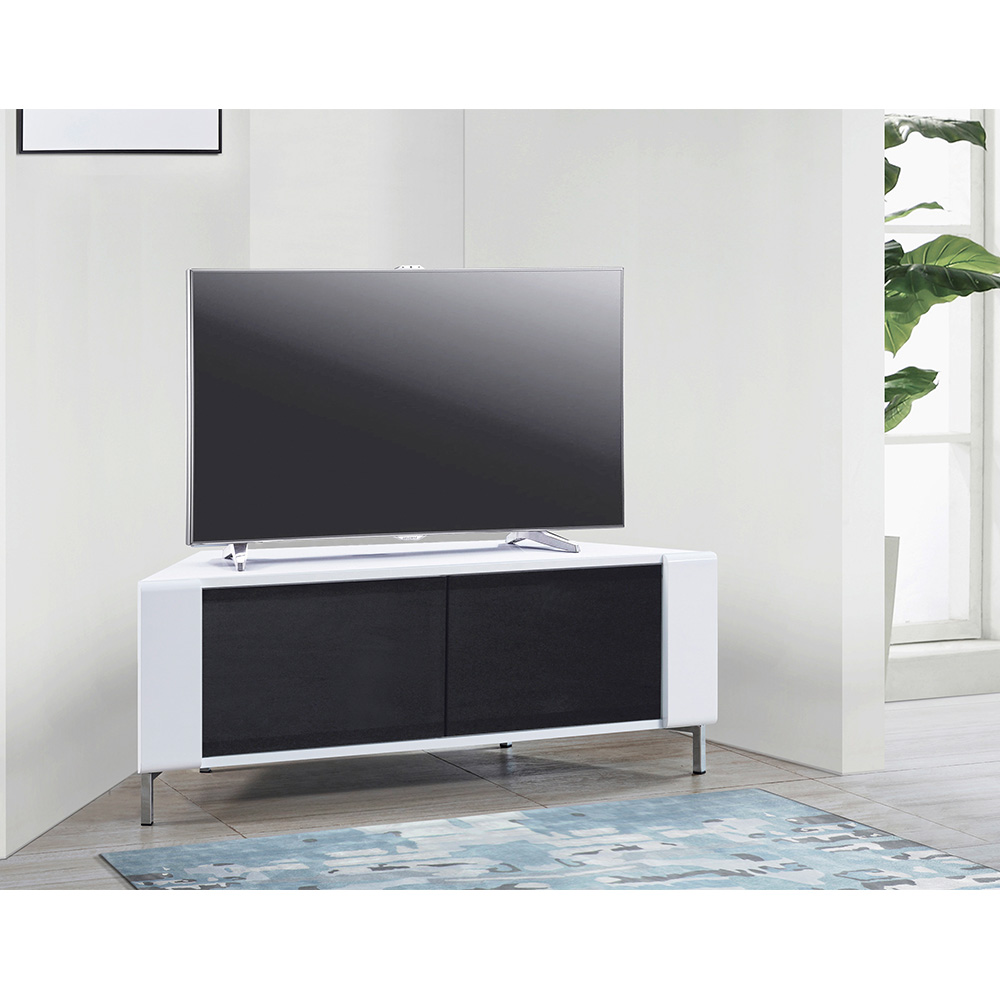 MDA Designs Corvus 2 Door White and Black TV Cabinet Image 7