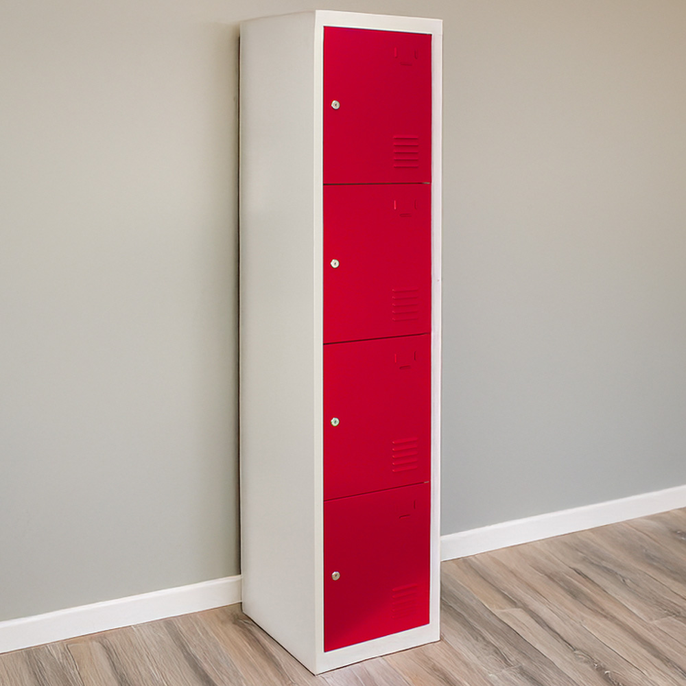 Monstershop 4 Door Red Metal Storage Locker Image 1
