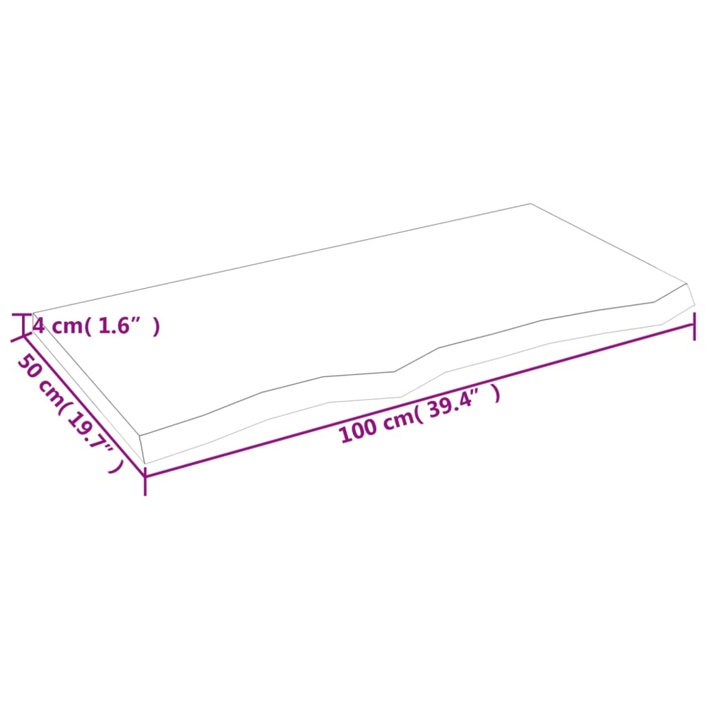 vidaXL 100cm Natural Brown Floating Wall Shelf Image 5
