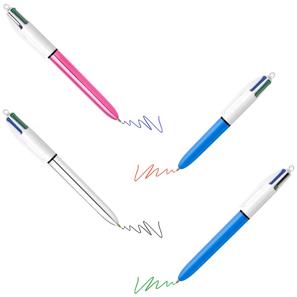 BIC 4 Colours Biro Pens 3 Pack Image 2