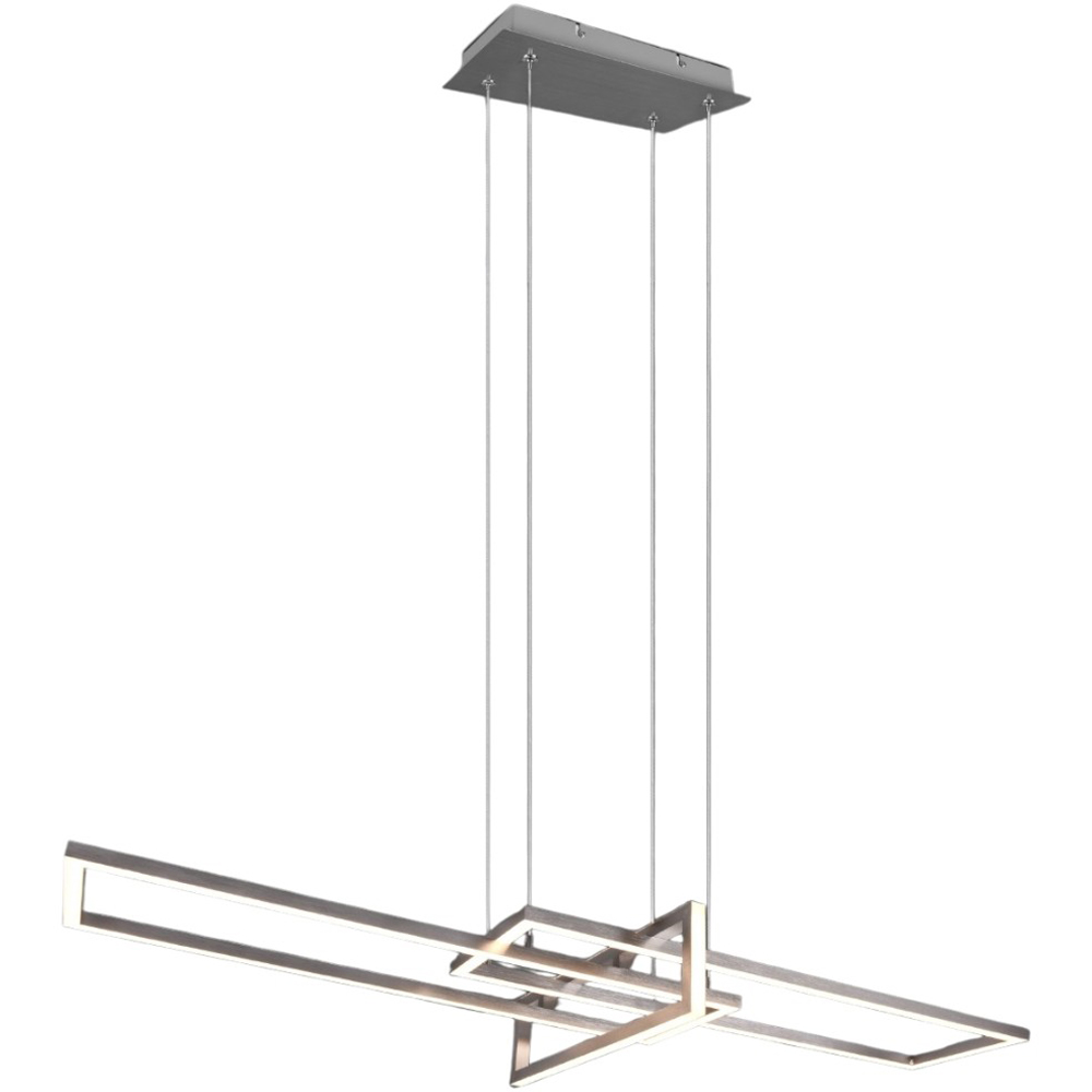 TRIO Salinas Matt Nickel Rectangular LED Pendant Light Image 1