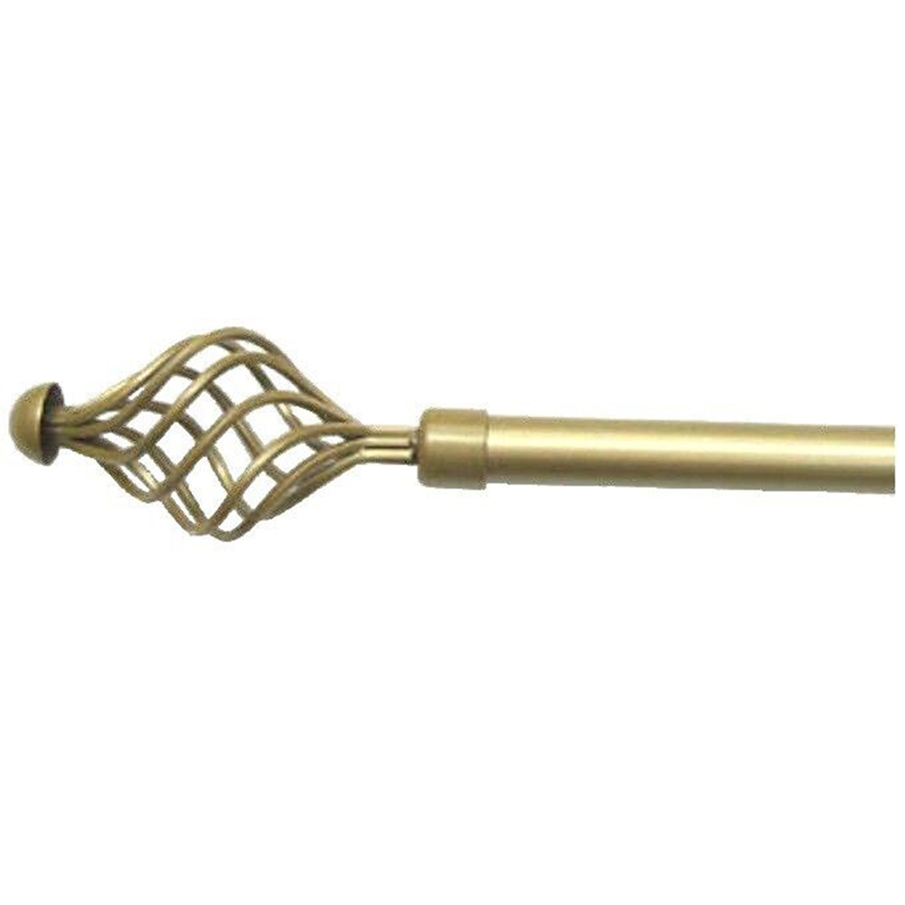 wilko Spiral 70 to 120cm Extendable Gold Curtain Pole Image 1