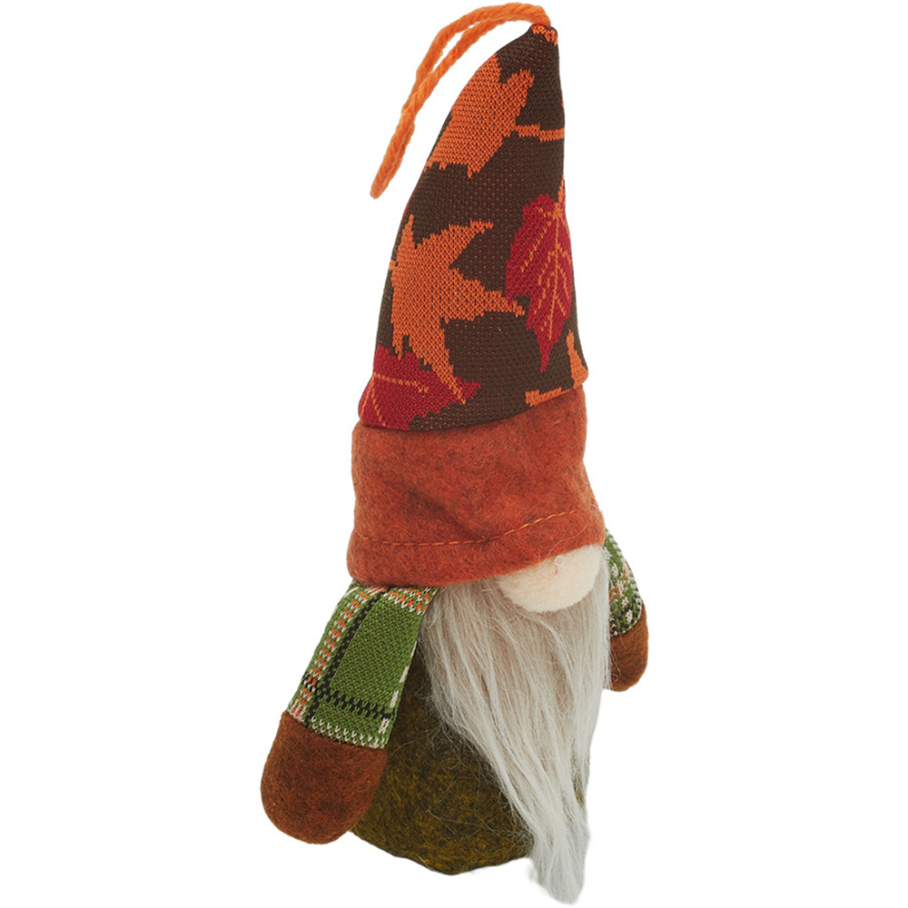 Living and Home Orange Handmade Harvest Maple Gnome LED Ornament 17cm Image 4