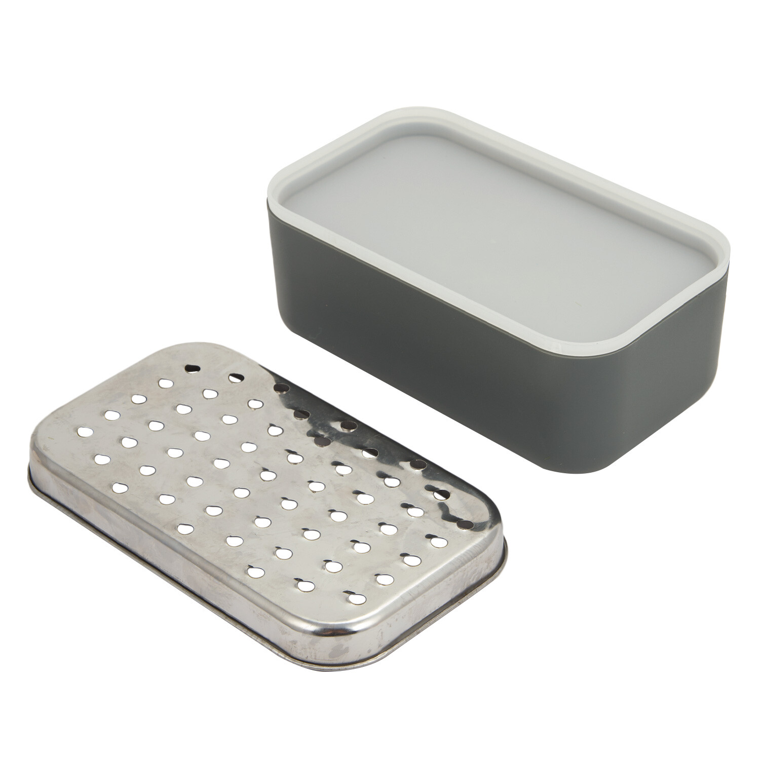 Grater with Plastic Container - Grey Image 2