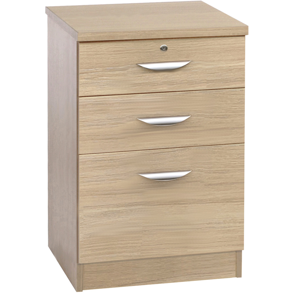 R White Cabinets 3 Drawer Brown Storage Unit Image 2