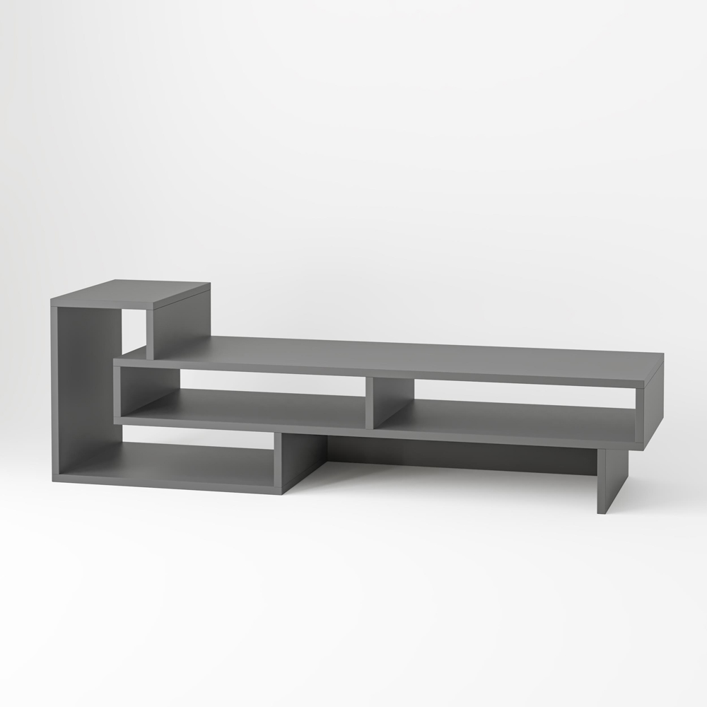 Decortie Tetra Anthracite Multimedia Centre TV Unit with Shelves Image 3