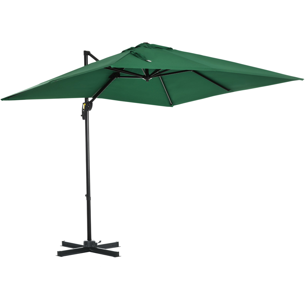 Outsunny Green Cantilever Parasol 2.48m Image 1
