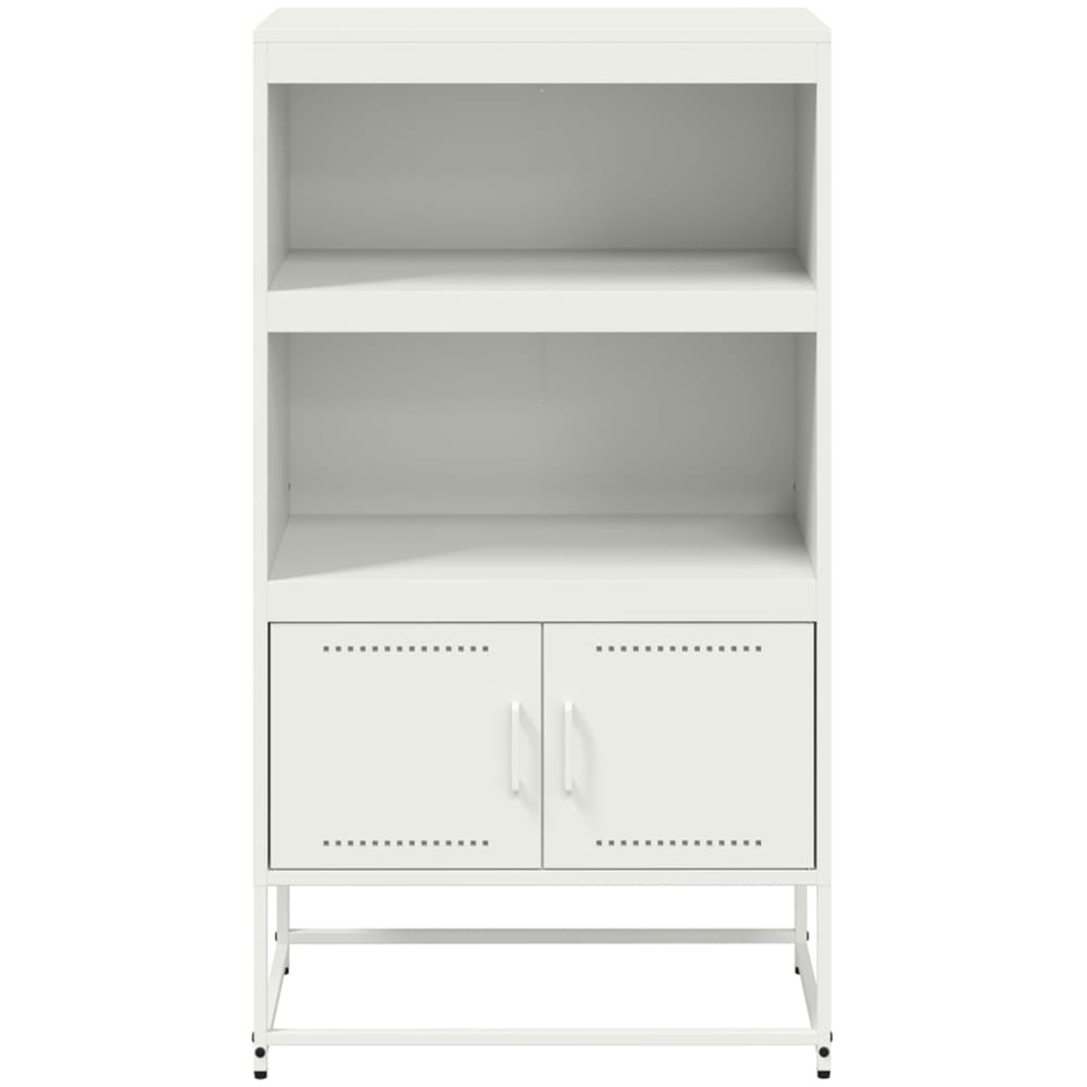 vidaXL 2 Door 2 Shelf White Steel Highboard Image 6