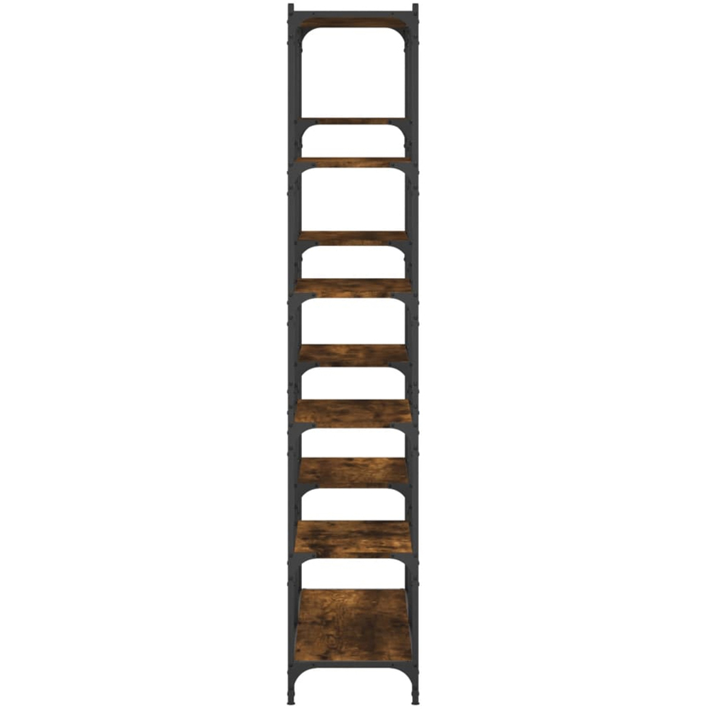 vidaXL 10 Open Shelf Smoked Oak Bookshelf Image 5